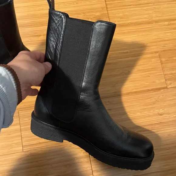 Staud Black Leather Chelsea Boots - Picture 7 of 9